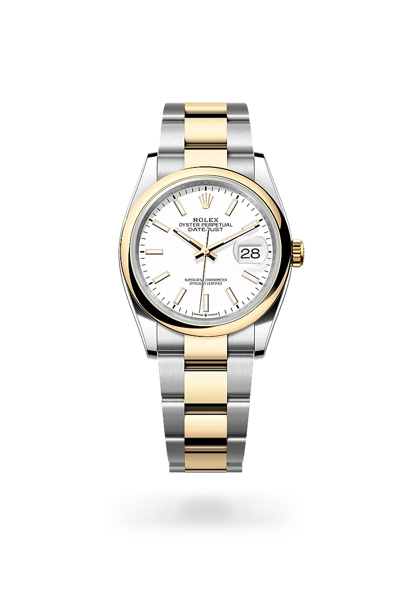 rolex datejust in yellow rolesor - combination of oystersteel and yellow gold, m126203-0020 - global watch company
