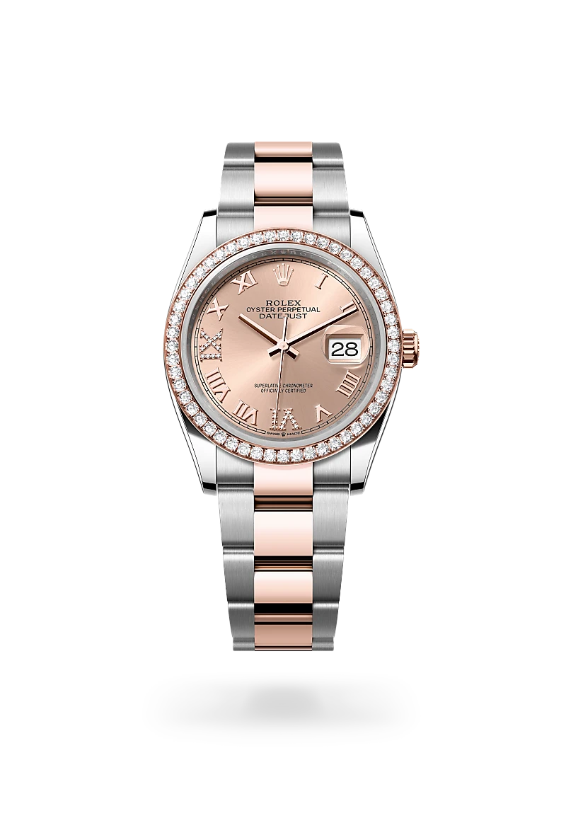 rolex datejust in everose rolesor - combination of oystersteel and everose gold, m126281rbr-0016 - global watch company