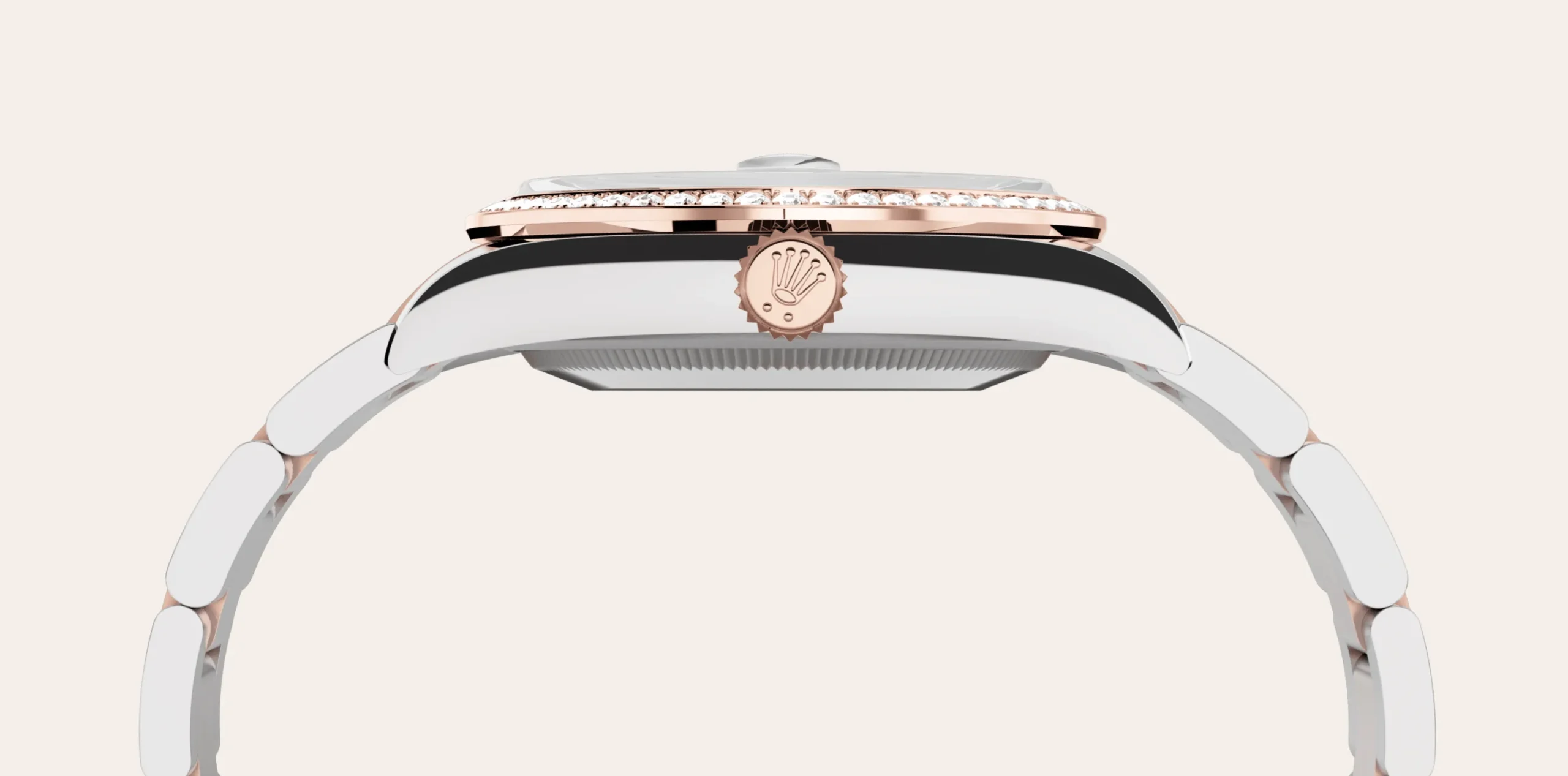 rolex datejust in everose rolesor - combination of oystersteel and everose gold, m126281rbr-0016 - global watch company