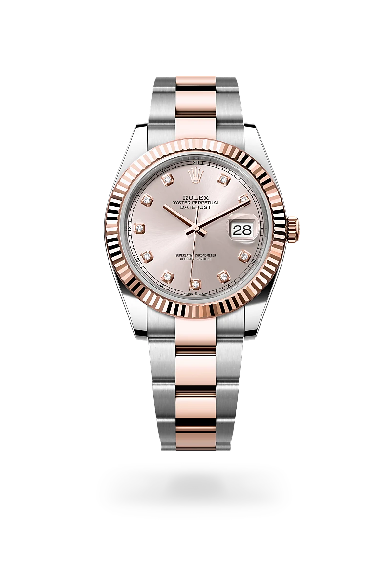 rolex datejust in everose rolesor - combination of oystersteel and everose gold, m126331-0007 - global watch company