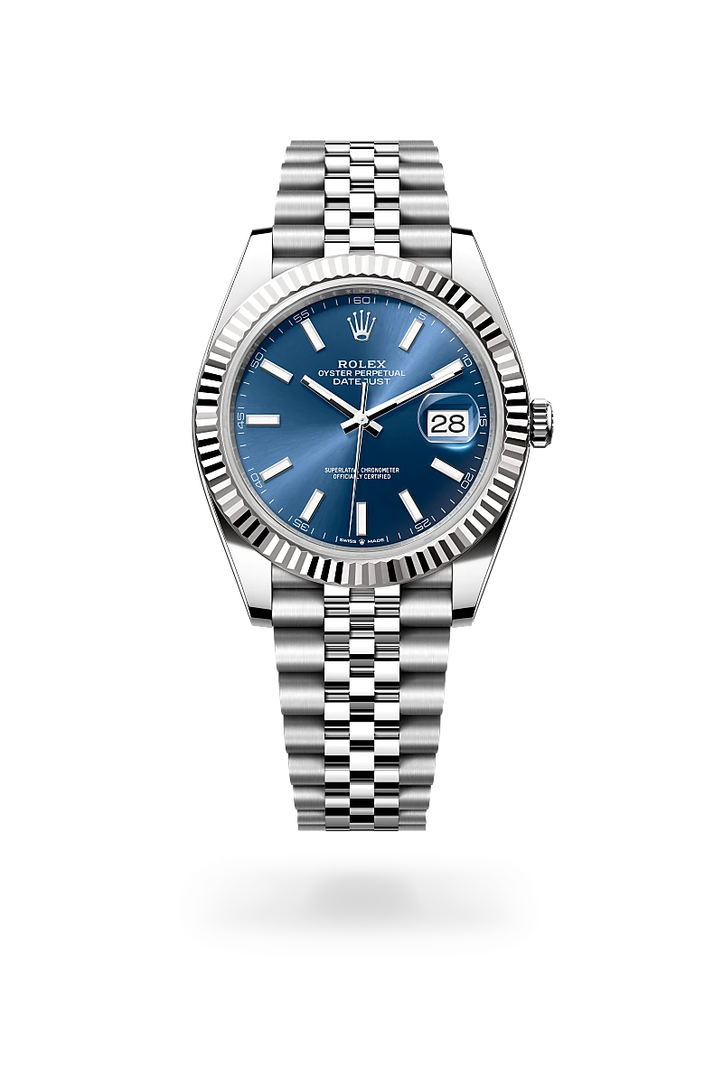rolex datejust in white rolesor - combination of oystersteel and white gold, m126334-0002 - global watch company
