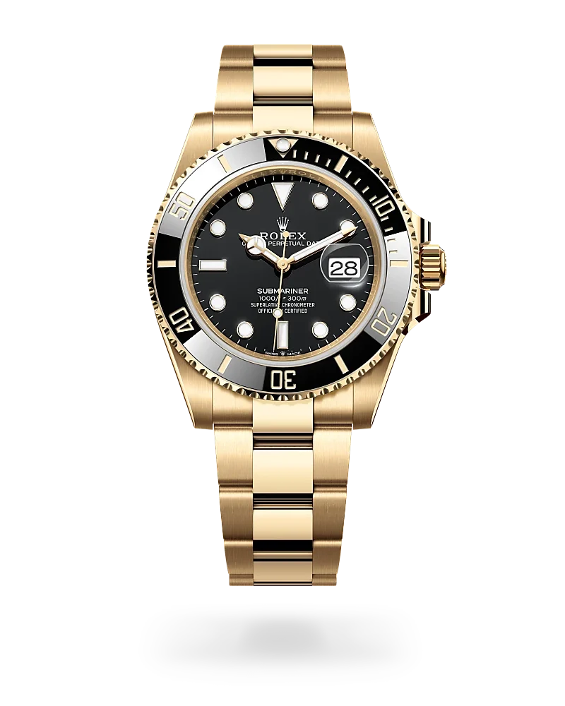 rolex submariner in 18 ct yellow gold, m126618ln-0002 - global watch company