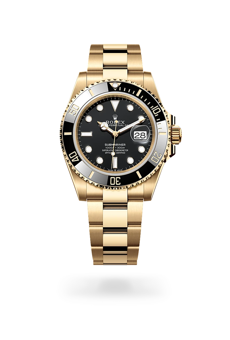 rolex submariner in 18 ct yellow gold, m126618ln-0002 - global watch company