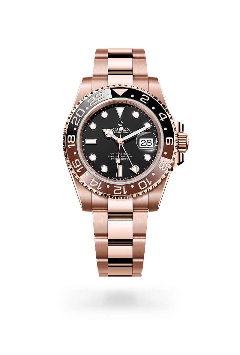 rolex gmt-master ii in 18 ct everose gold, m126715chnr-0001 - global watch company