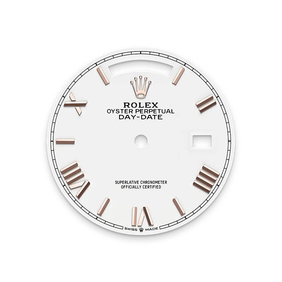 rolex day-date in 18 ct everose gold, m128235-0070 - global watch company