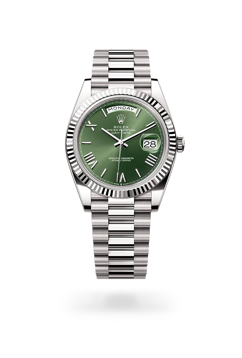 rolex day-date in 18 ct white gold, m228239-0033 - global watch company