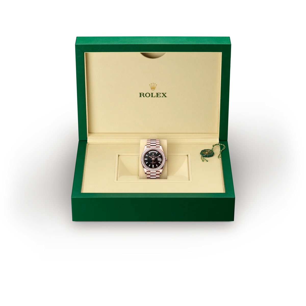 rolex day-date in 18 ct everose gold, m228345rbr-0016 - global watch company
