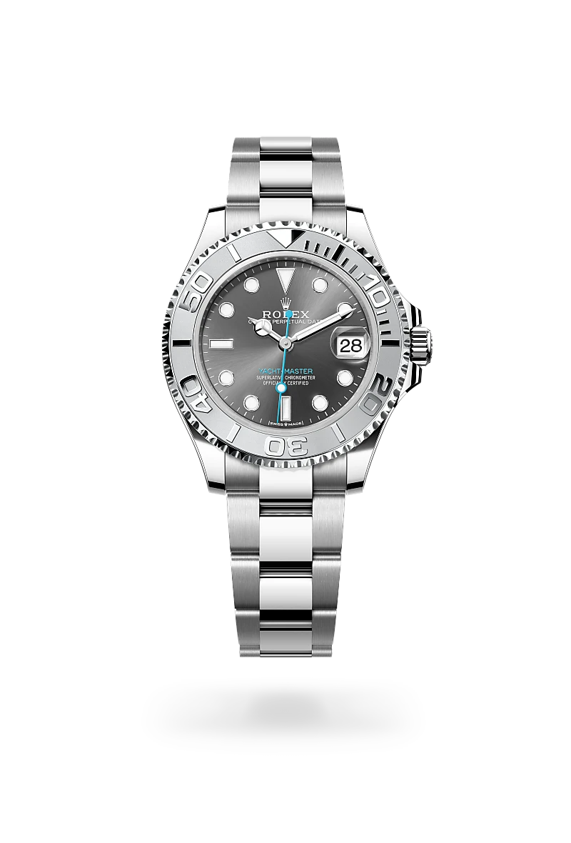 rolex yacht-master in rolesium - combination of oystersteel and platinum, m268622-0002 - global watch company