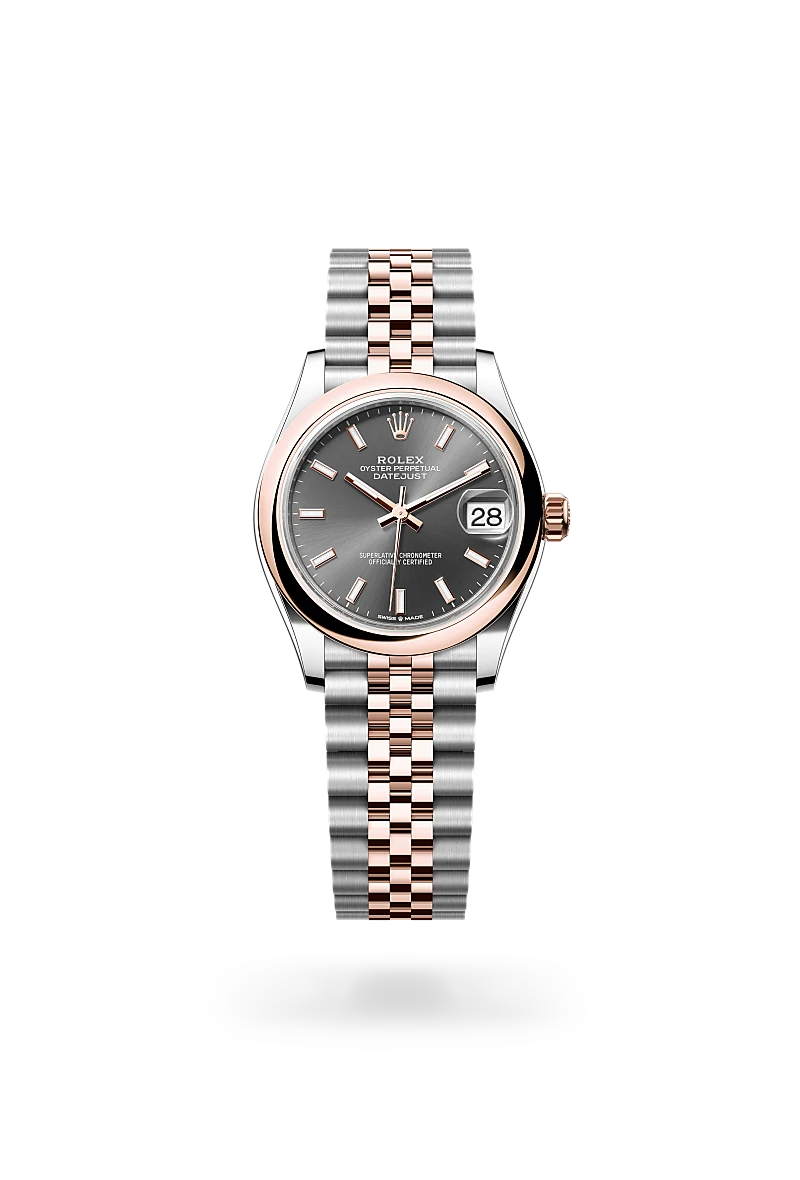 rolex datejust in everose rolesor - combination of oystersteel and everose gold, m278241-0018 - global watch company