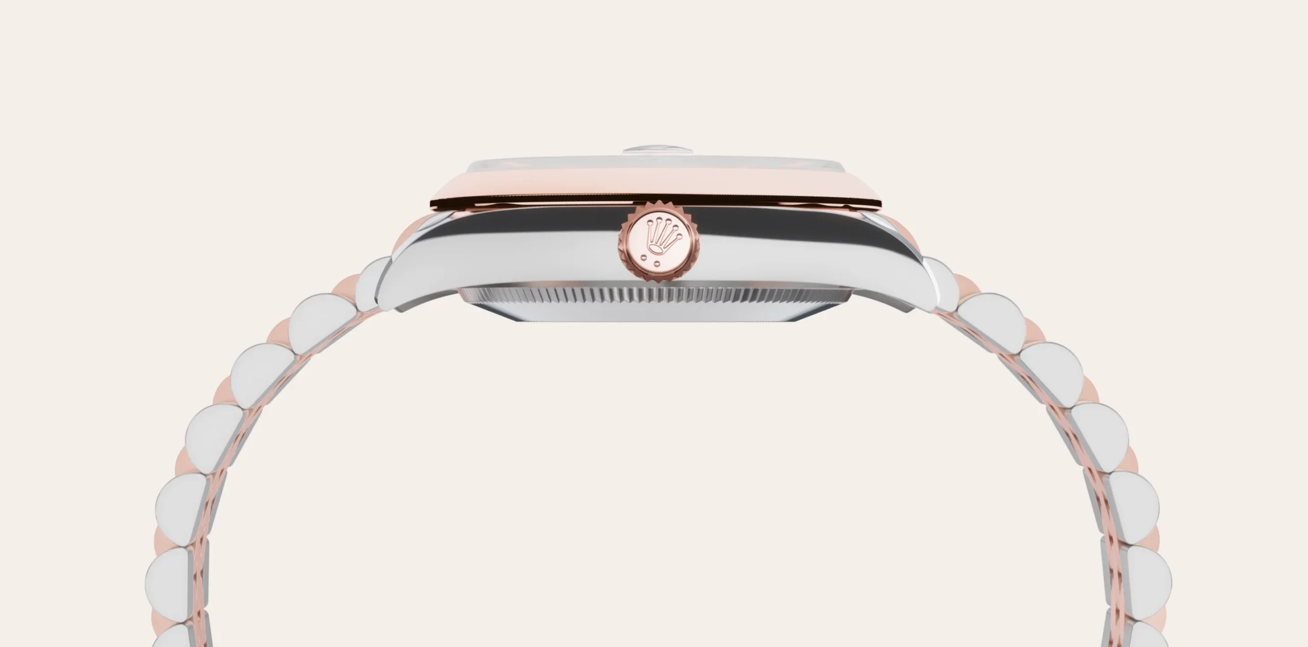 rolex datejust in everose rolesor - combination of oystersteel and everose gold, m278241-0018 - global watch company