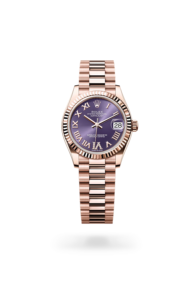 rolex datejust in 18 ct everose gold, m278275-0029 - global watch company