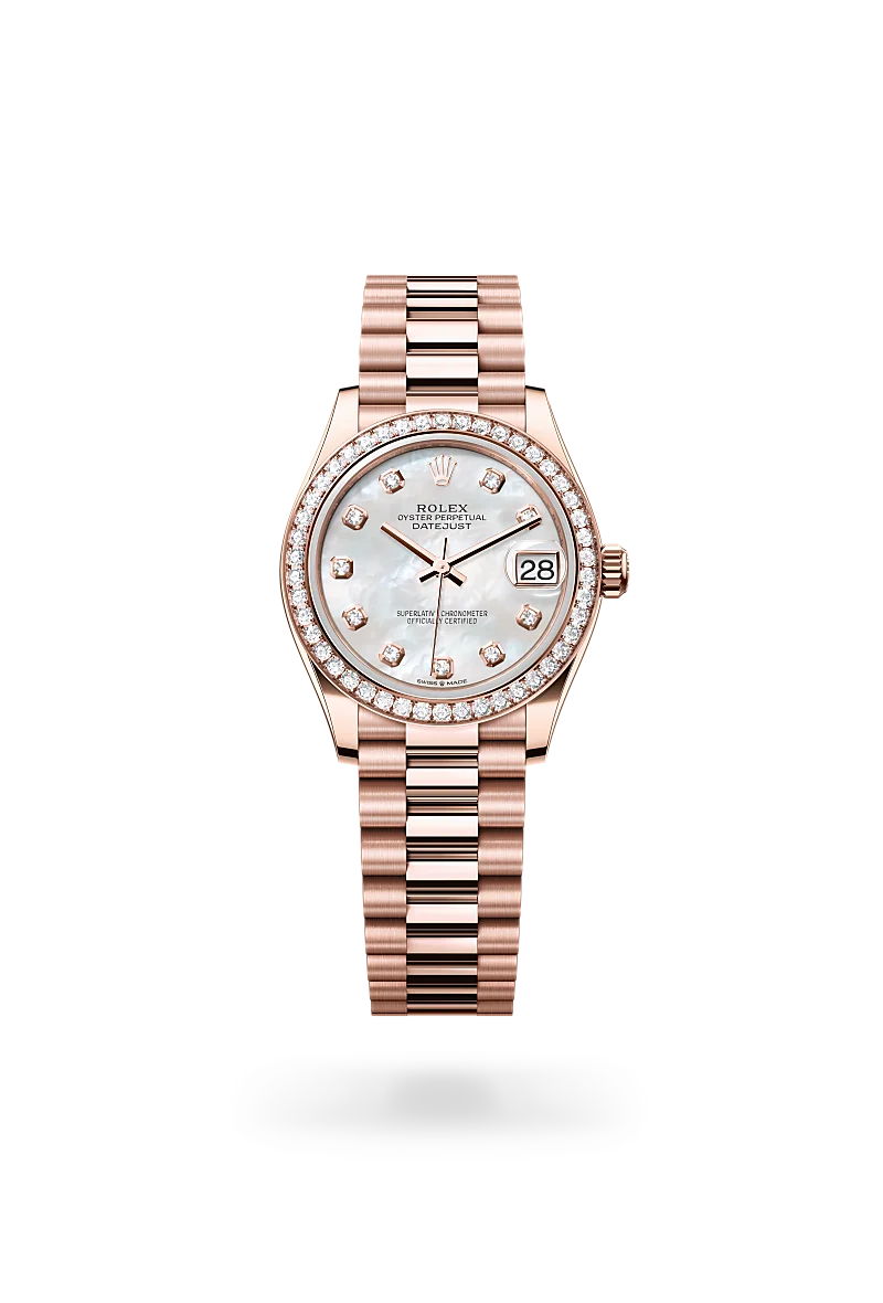rolex datejust in 18 ct everose gold, m278285rbr-0005 - global watch company