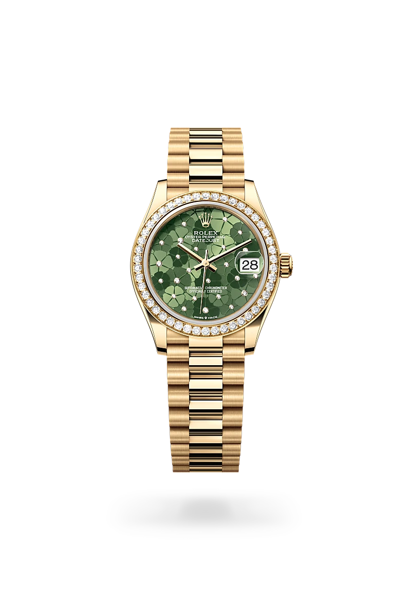 rolex datejust in 18 ct yellow gold, m278288rbr-0038 - global watch company