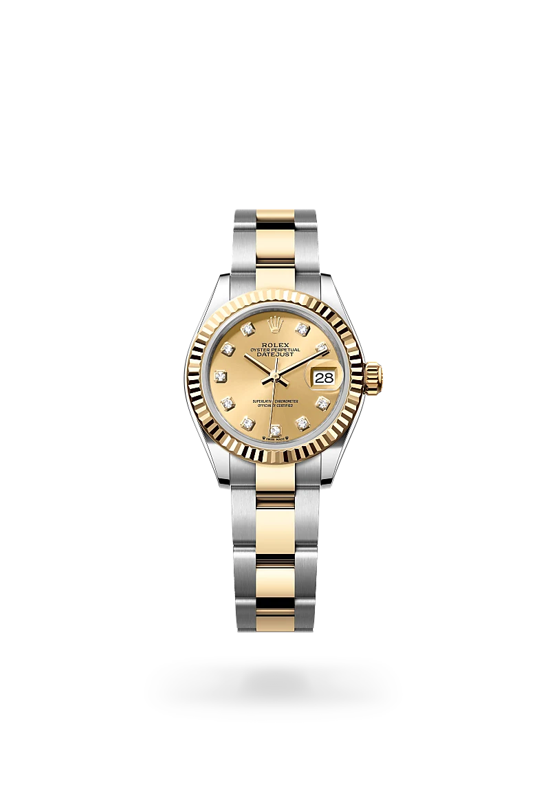 rolex lady-datejust in yellow rolesor - combination of oystersteel and yellow gold, m279173-0012 - global watch company