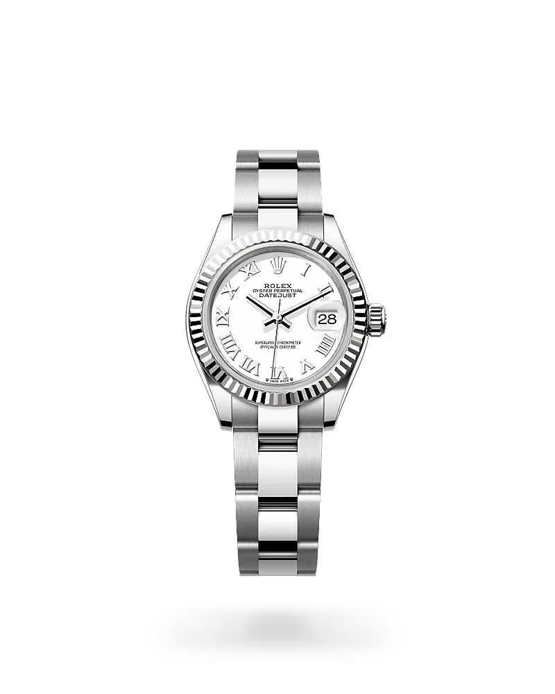 rolex lady-datejust in white rolesor - combination of oystersteel and white gold, m279174-0020 - global watch company