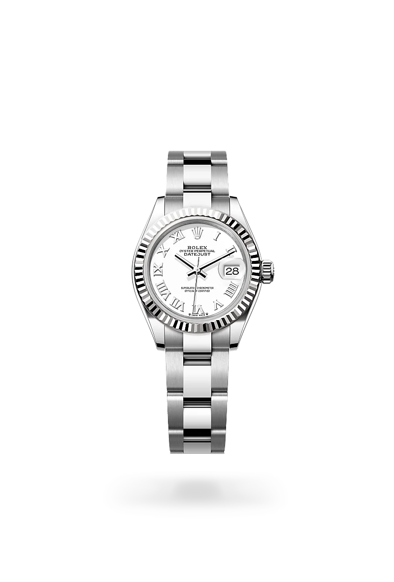 rolex lady-datejust in white rolesor - combination of oystersteel and white gold, m279174-0020 - global watch company