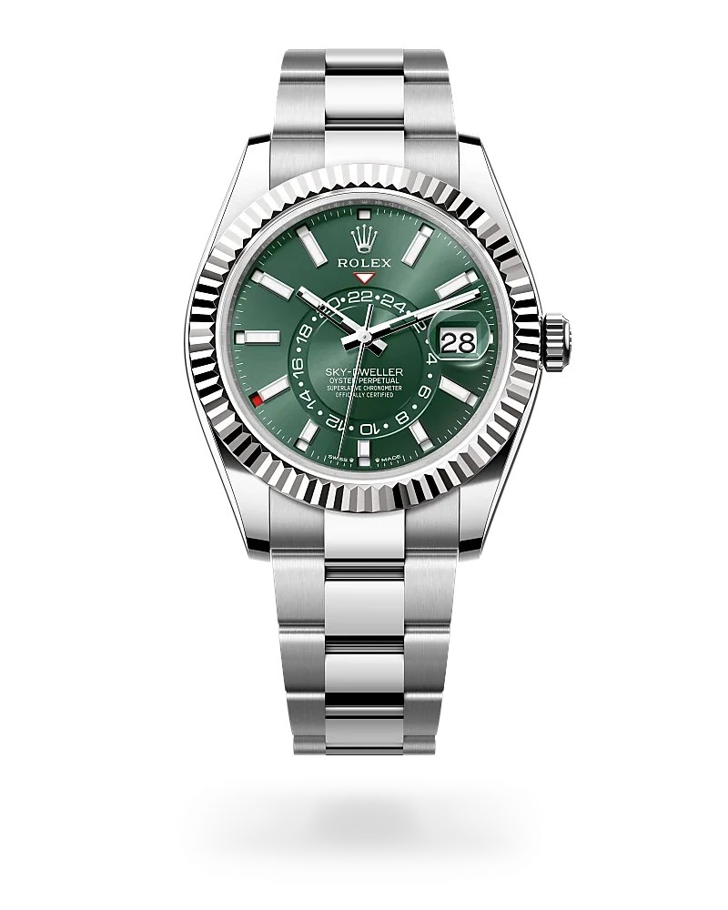 rolex sky-dweller in white rolesor - combination of oystersteel and white gold, m336934-0001 - global watch company