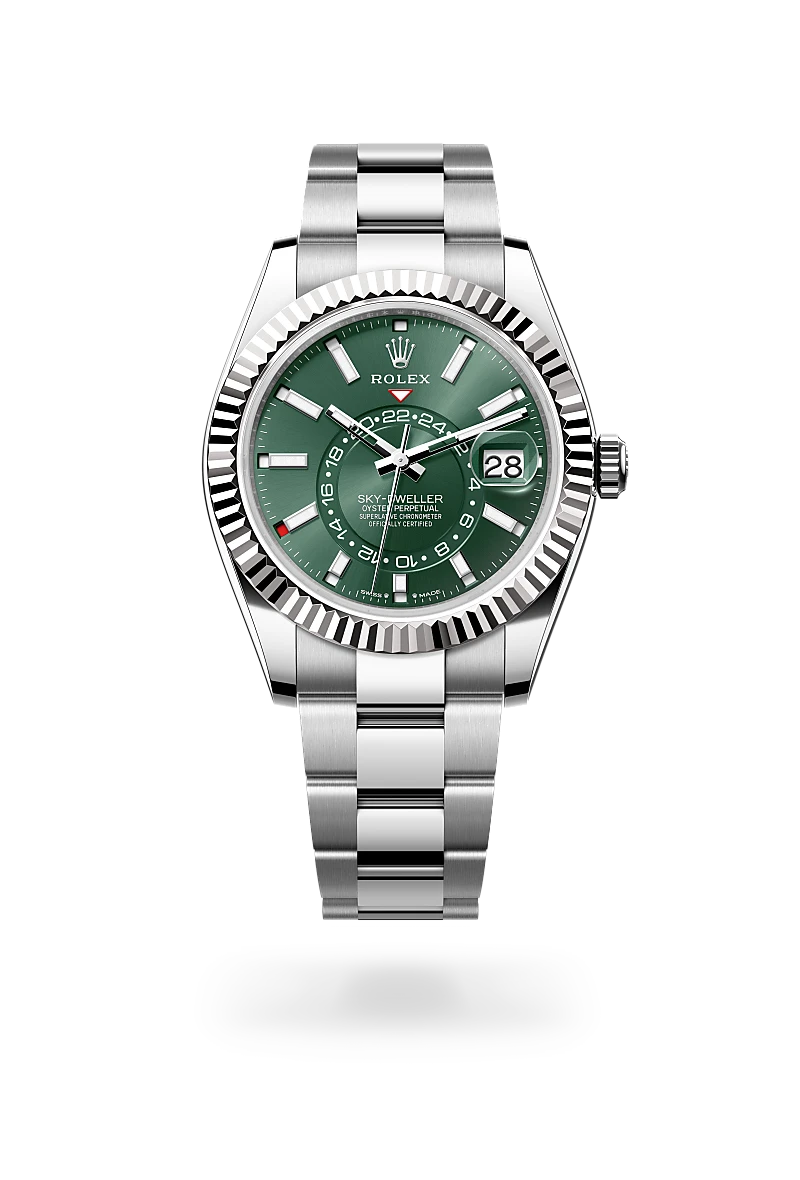 rolex sky-dweller in white rolesor - combination of oystersteel and white gold, m336934-0001 - global watch company