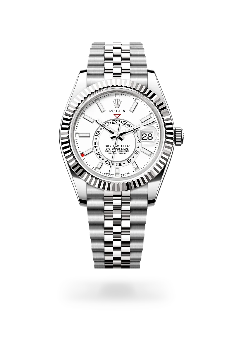 rolex sky-dweller in white rolesor - combination of oystersteel and white gold, m336934-0004 - global watch company