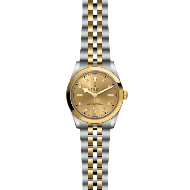 A M79643-0008 ladies watch with a yellow gold dial.