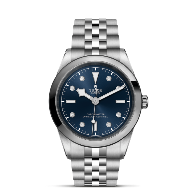 The M79680-0005 watch with blue dial.