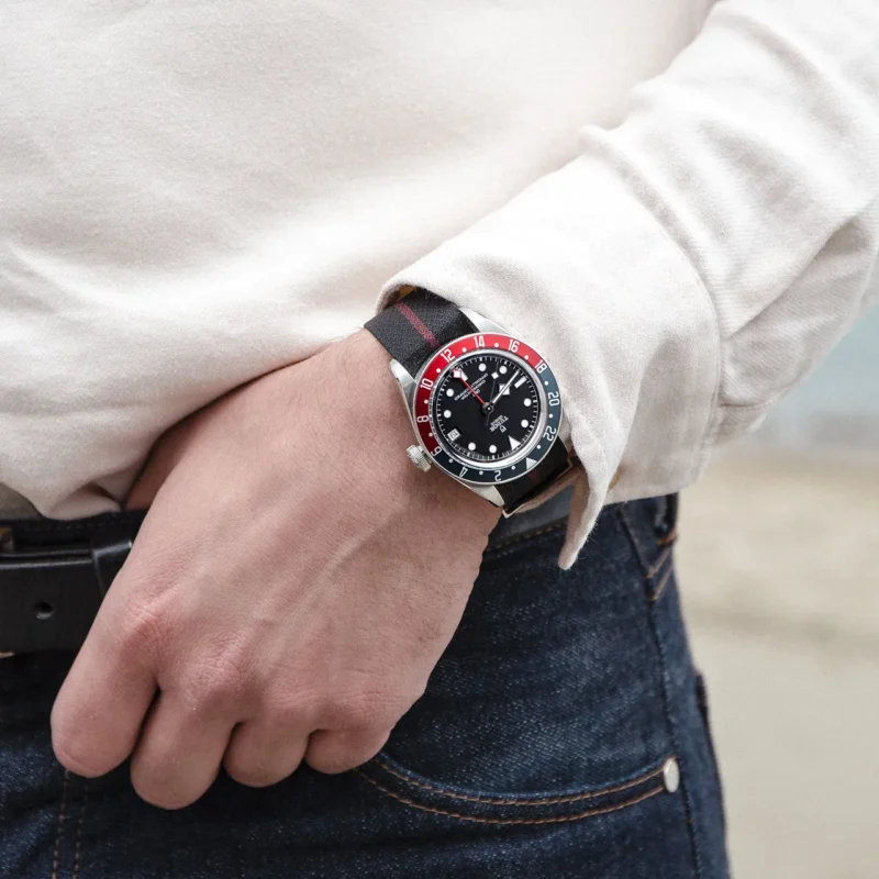 A man wearing a M79830RB-0003 watch.