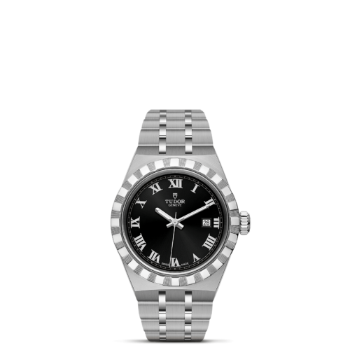 A M28300-0003 watch with black roman numerals.