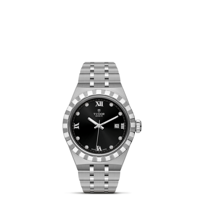 A women's watch with M28300-0004 dials on a black background.