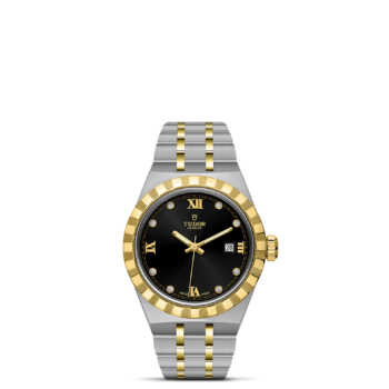 A M28303-0005 watch on a black background.