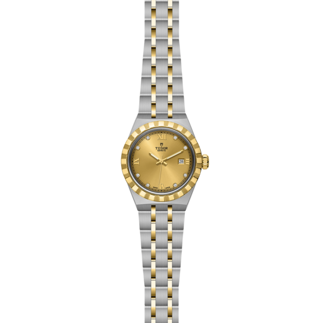 A ladies's watch, model M28303-0006, with a gold and silver dial.