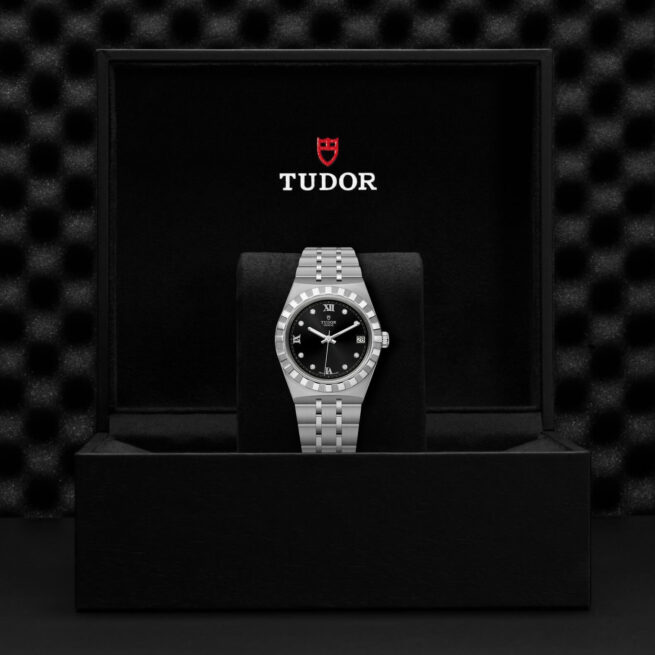 A M28400-0004 watch in a black box.