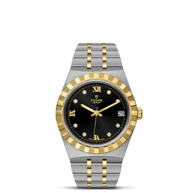 Sentence with the product name included: A M28403-0005 watch on a black background.