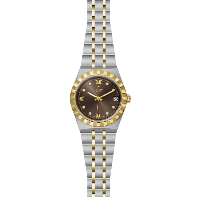 A women's watch with a M28403-0009 brown dial.