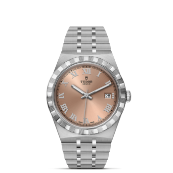 The M28500-0007 watch has a rose gold dial.