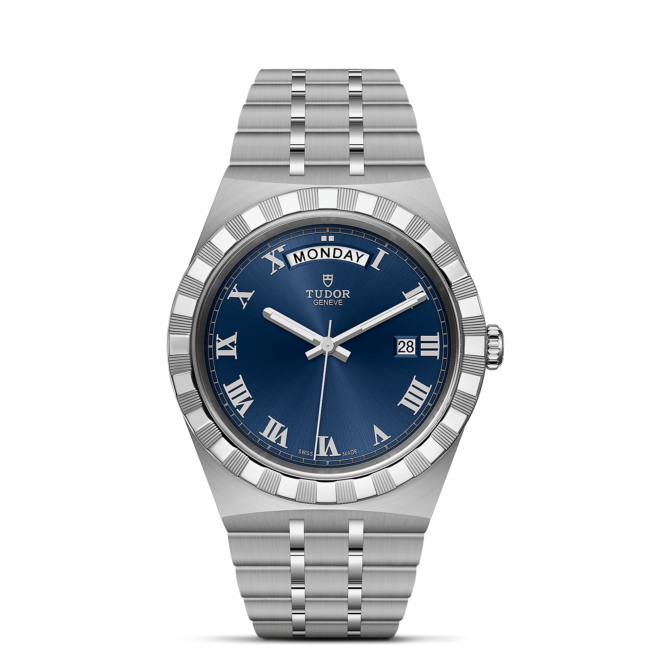 A M28600-0005 watch with blue roman numerals.