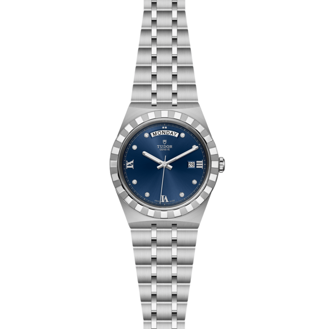 A women's watch M28600-0006 with blue dial and diamonds.