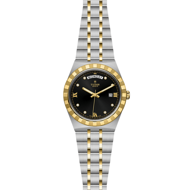 A M28603-0005 watch on a black background.