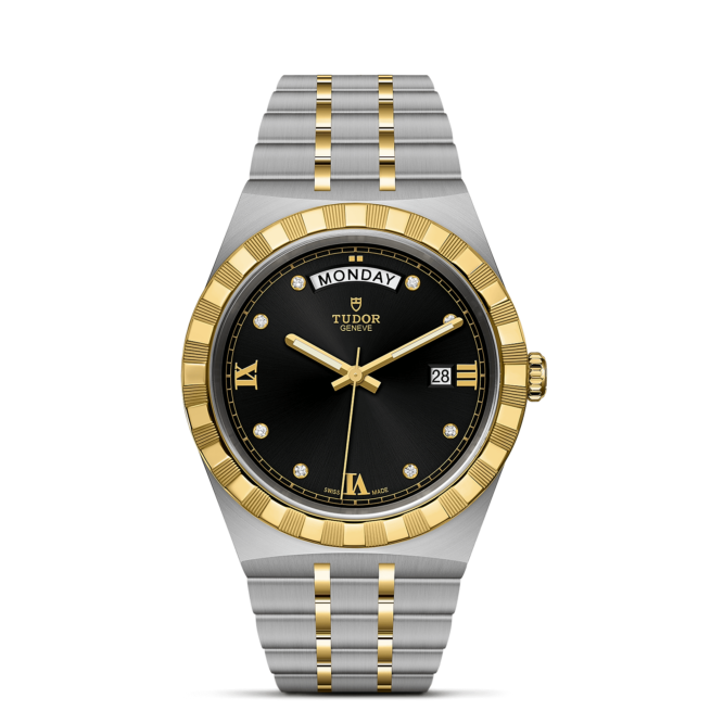 A M28603-0005 watch on a black background.