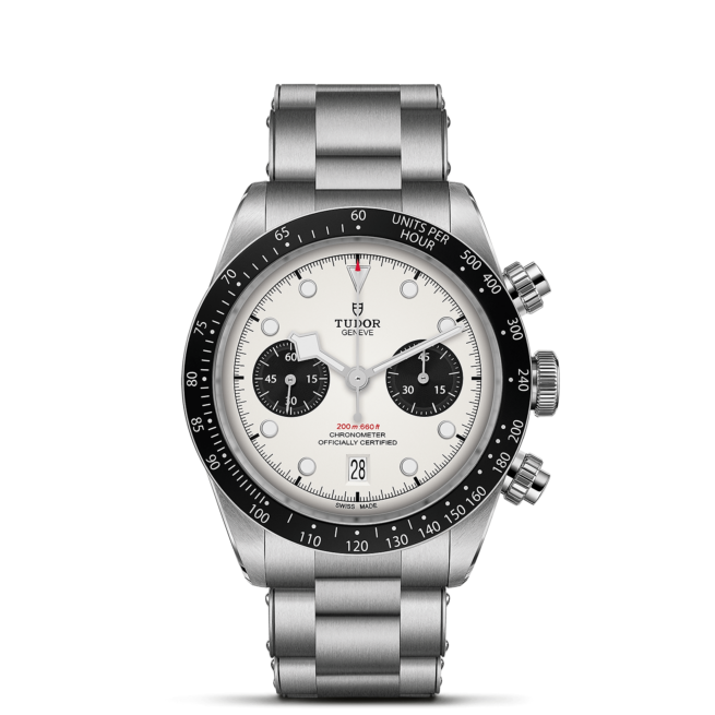 A M79360N-0002 with a white dial on a black background.