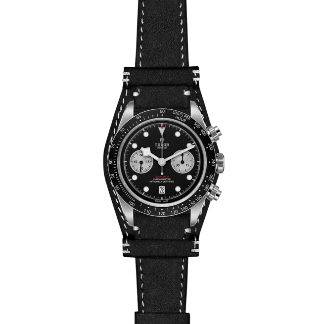 A M79360N-0005 with a black leather strap.
