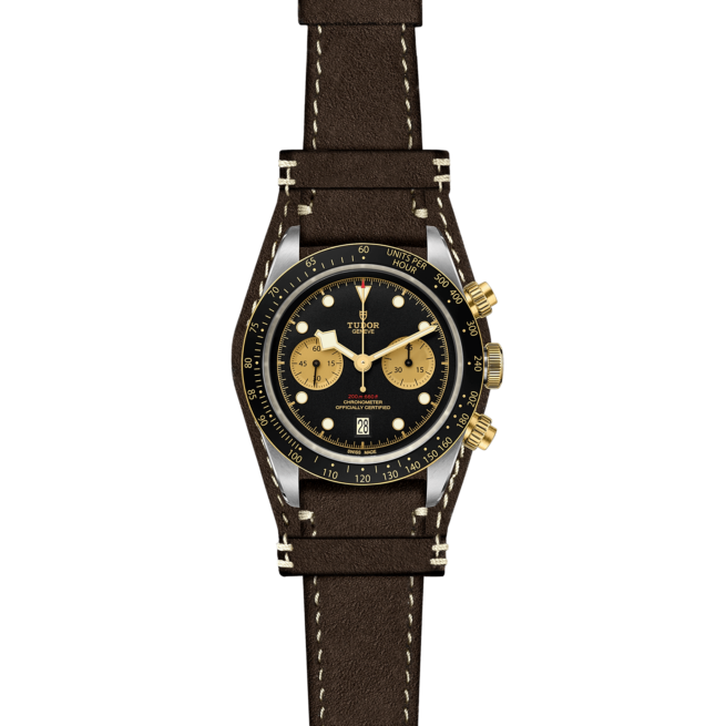 The tudor chronograph watch with brown leather strap. Product Name: M79363N-0002