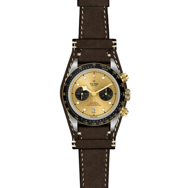 The M79363N-0008 chronograph in gold and brown.