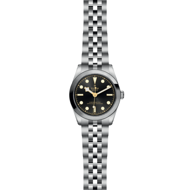 A M79600-0001 watch with a black dial.
