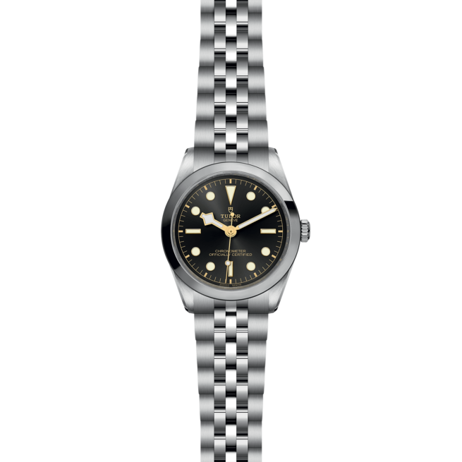 A M79640-0001 watch on a black background.