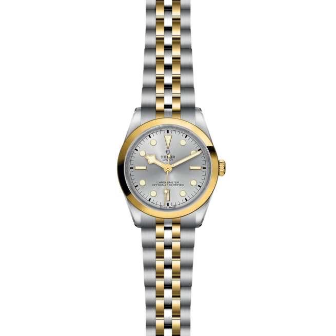 A M79643-0002 ladies watch in two tone gold and silver.
