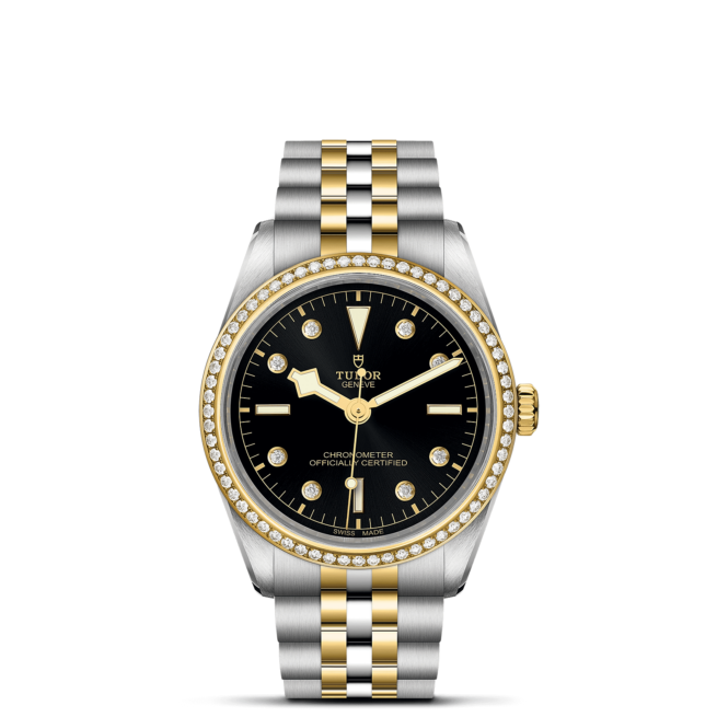 A tudor M79653-0005 watch with gold and diamonds.