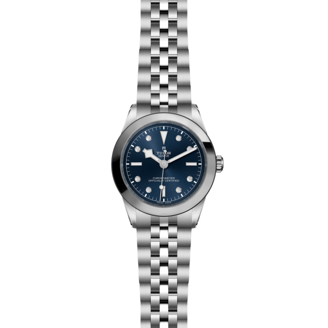 A ladies watch with blue dials on a stainless steel bracelet, Product Name: M79660-0005.