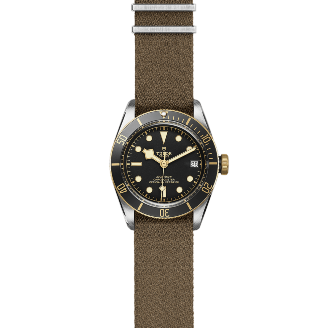 The M79733N-0005 on a brown canvas strap.