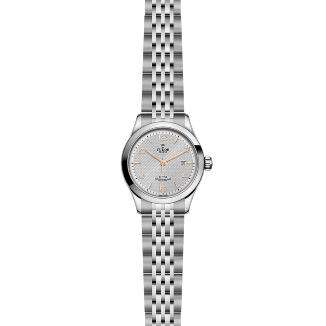 A women's M91350-0001 watch on a black background.