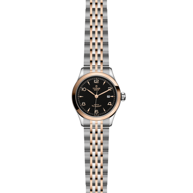 A women's watch with a M91351-0003 dial on a black background.